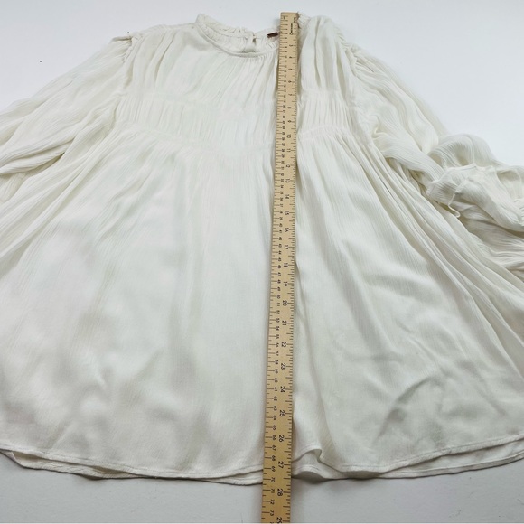 Free People Kelsey Top In White Bell Sleeves Flowy Silhouette Women Size Large - Picture 8 of 13